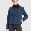 Giacca Sherpa Trucker Original Blu Donna