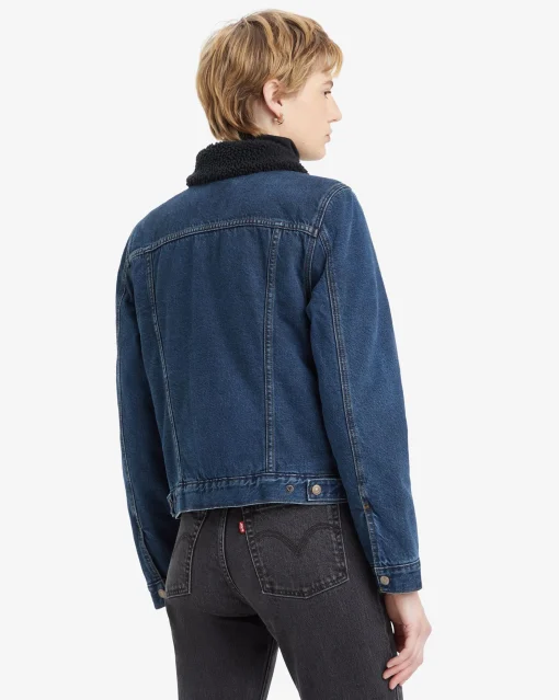 Giacca Sherpa Trucker Original Blu Donna