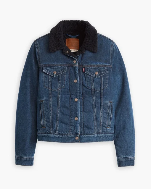 Giacca Sherpa Trucker Original Blu Donna