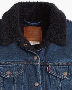 Giacca Sherpa Trucker Original Blu Donna