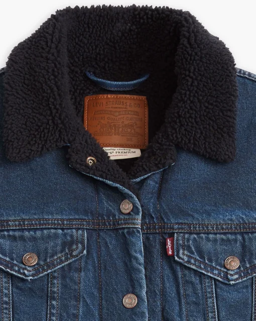 Giacca Sherpa Trucker Original Blu Donna