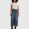 Gonna Column alla Caviglia Blu Donna