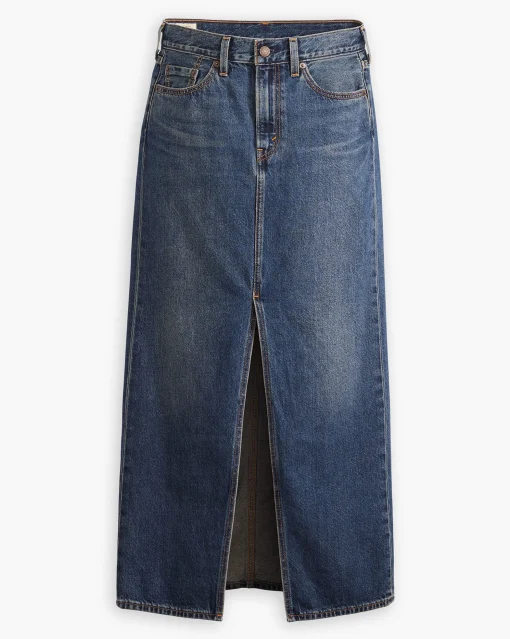 Gonna Column alla Caviglia Blu Donna