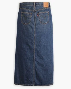 Gonna Column alla Caviglia Blu Donna
