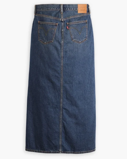 Gonna Column alla Caviglia Blu Donna
