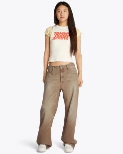 Jeans Mia relaxed fit a vita media Marrone Donna