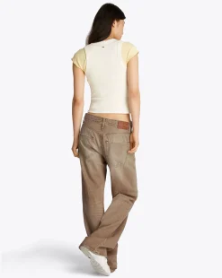 Jeans Mia relaxed fit a vita media Marrone Donna