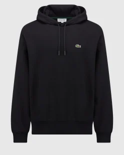Lacoste Felpa con Cappuccio Basic Nero Uomo