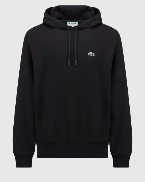 Lacoste Felpa con Cappuccio Basic Nero Uomo