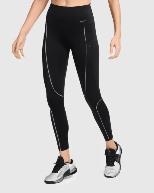 Leggings a 7/8 a vita alta con sostegno elevato Nero Donna