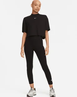 Leggings a 7/8 a vita alta Nero Donna