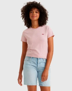 Levi's Perfect T-Shirt Stripe Keepsak Rosa Donna