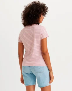 Levi's Perfect T-Shirt Stripe Keepsak Rosa Donna