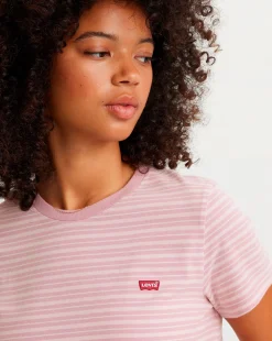Levi's Perfect T-Shirt Stripe Keepsak Rosa Donna