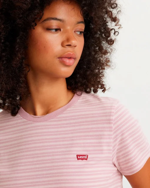 Levi's Perfect T-Shirt Stripe Keepsak Rosa Donna