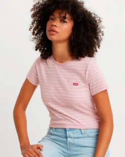 Levi's Perfect T-Shirt Stripe Keepsak Rosa Donna