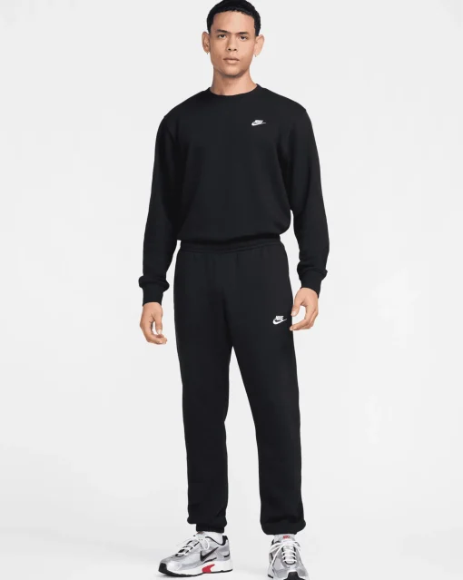 Maglia a girocollo in French Terry Nero Uomo