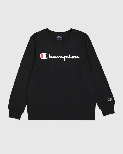 Maglia a maniche lunghe in cotone Nero Bambino