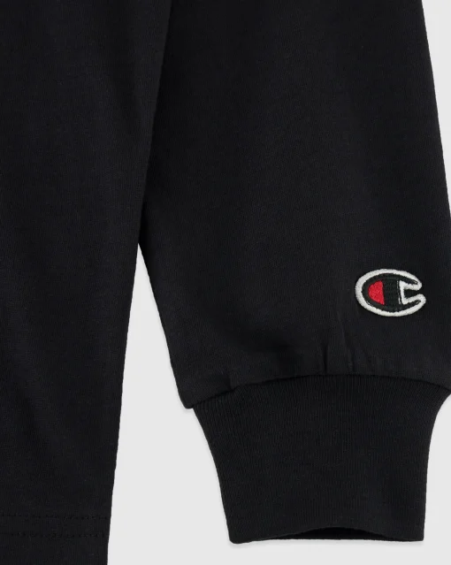 Maglia a maniche lunghe in cotone Nero Bambino