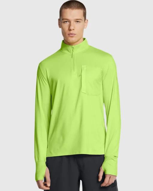 Maglia UA Launch Trail ¼ Zip Morph Green Verde Uomo