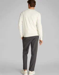 Maglione in Cotone con Monogramma Bianco Uomo