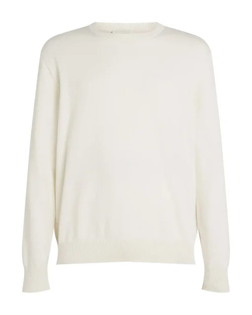 Maglione in Cotone con Monogramma Bianco Uomo