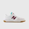 New Balance 480 Court Bianco Bordeaux Bambino