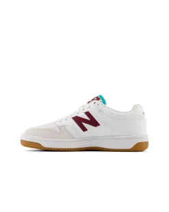 New Balance 480 Court Bianco Bordeaux Bambino