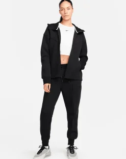 Nike Felpa Con Cappuccio Sportswear Tech Fleece Windrunner Full-Zip Nero Donna