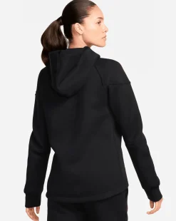Nike Felpa Con Cappuccio Sportswear Tech Fleece Windrunner Full-Zip Nero Donna