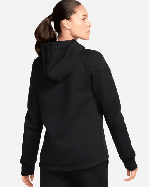 Nike Felpa Con Cappuccio Sportswear Tech Fleece Windrunner Full-Zip Nero Donna