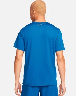 Nike Miler Flash T-Shirt Dri-FIT UV Blu Uomo