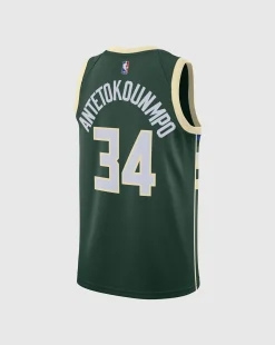 Nike NBA Canotta Milwaukee Bucks Icon Edition 2022/23 Antetokounmpo Verde Uomo
