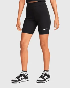 Nike Shorts Modello Ciclista 20 cm a Vita Alta Nero Donna