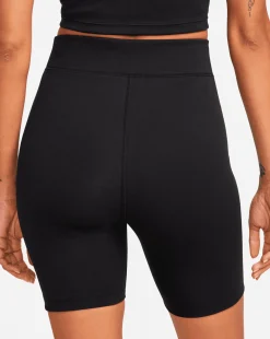 Nike Shorts Modello Ciclista 20 cm a Vita Alta Nero Donna