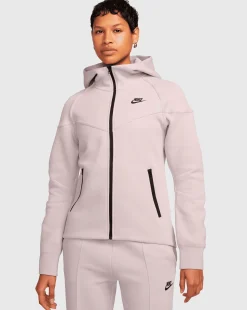 Nike Tech Fleece Windrunner Felpa Con Cappuccio Full Zip Rosa Donna