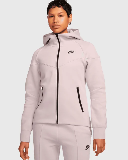 Nike Tech Fleece Windrunner Felpa Con Cappuccio Full Zip Rosa Donna