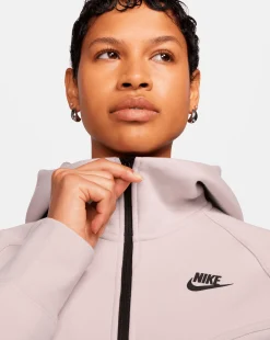Nike Tech Fleece Windrunner Felpa Con Cappuccio Full Zip Rosa Donna