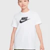 Nike T-Shirt Futura Con Logo Sul Petto Bianco Bambina