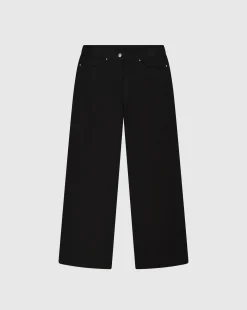 Pantalone 5 Tasche ad Orlo Dritto Script Nero Donna