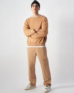 Pantaloni a gamba dritta lavaggio vintage Marrone Uomo