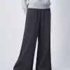 Pantaloni a Gamba Larga Nero Donna