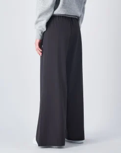 Pantaloni a Gamba Larga Nero Donna