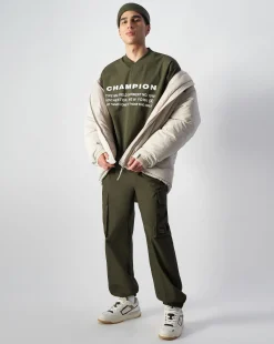 Pantaloni Cargo con Polsino Utility Verde Uomo