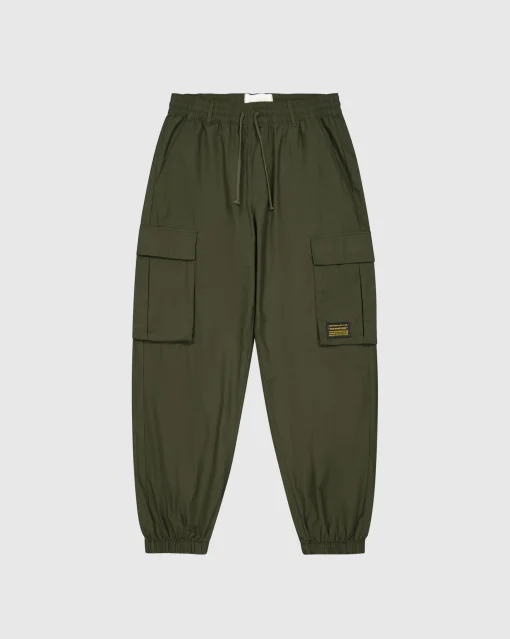 Pantaloni Cargo con Polsino Utility Verde Uomo
