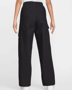 Pantaloni cargo in tessuto a vita media Standard Fit Nero Donna
