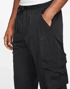 Pantaloni cargo in tessuto Tech Nero Uomo