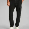 Pantaloni cargo ripstop skinny Nero Uomo