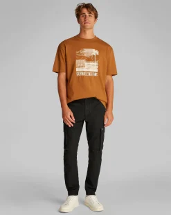 Pantaloni cargo ripstop skinny Nero Uomo