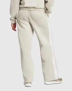 Pantaloni Essentials 3-Stripes Open-Hem French Terry Marrone Donna